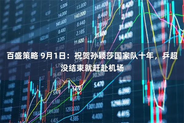 百盛策略 9月1日：祝贺孙颖莎国家队十年，乒超没结束就赶赴机场